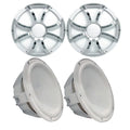 '- Grills Revo & Two 2 - Steel Grills White Subwoofers Inserts Stainless Wet 10" Sounds Subwoofers & Ohm With White