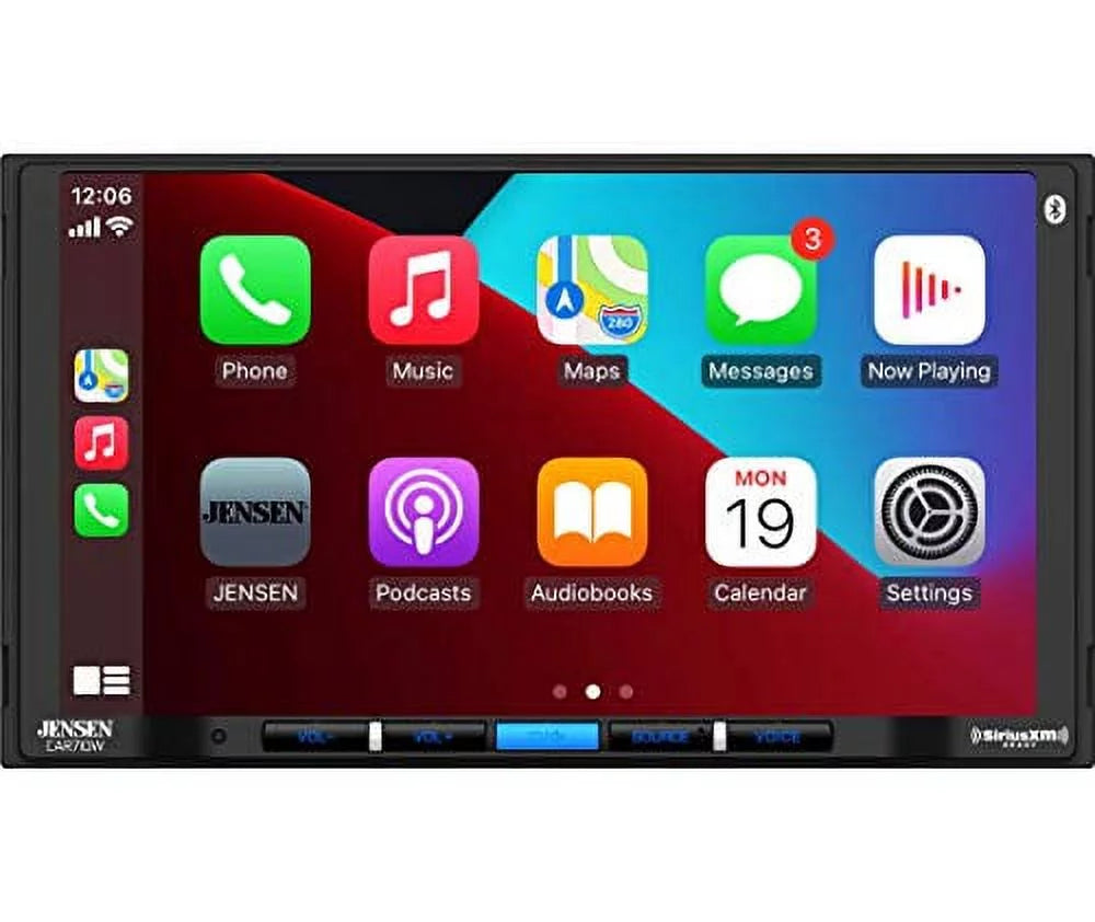 Input and Bluetooth | Receiver Multimedia Jensen CarPlay with Wired 7” Android SiriusXM-Ready Charging Wireless Auto l l Built-in l Wireless with CAR710W USB Mechless and Wired Apple