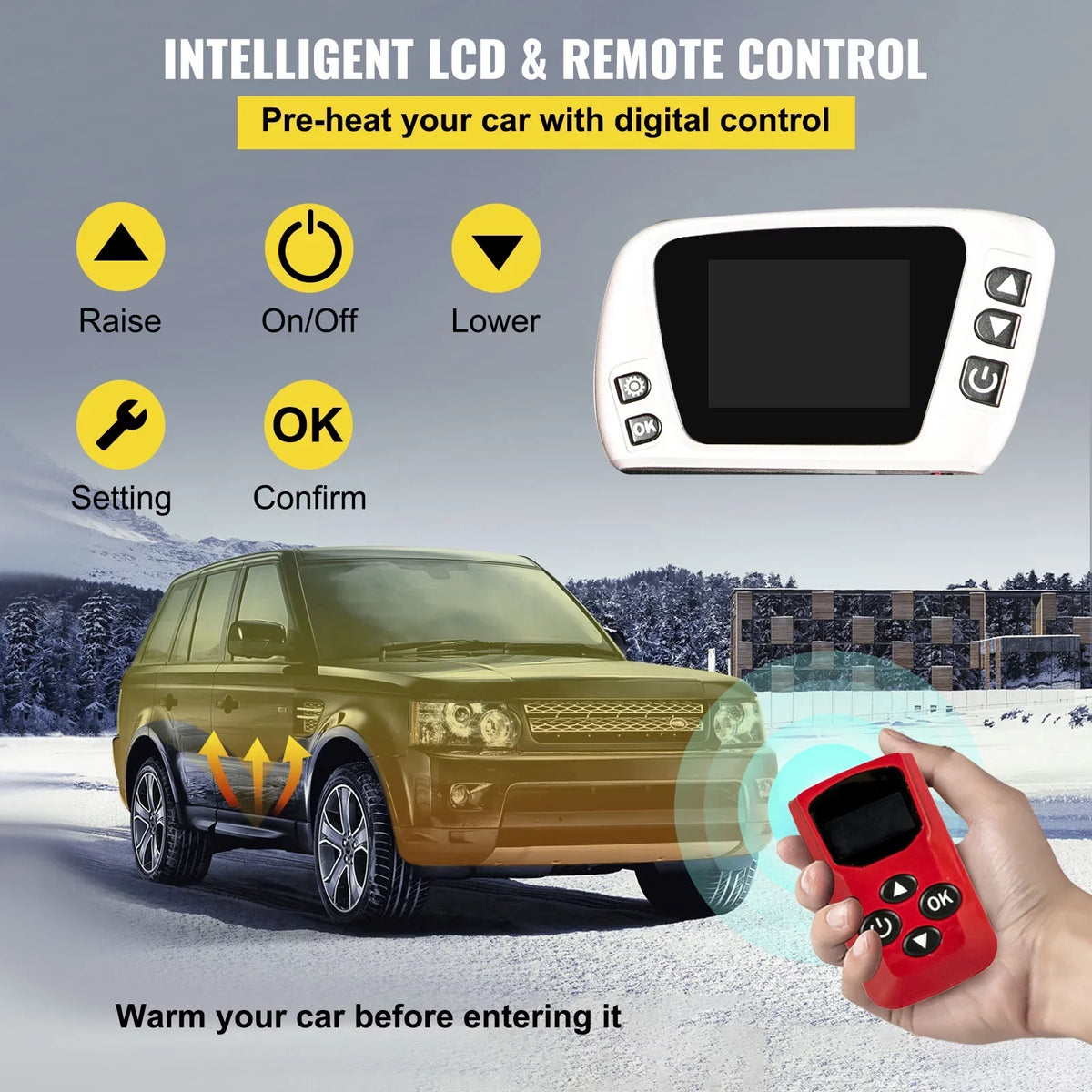 Wireless Diesel Bus, Silencer, 8KW, Motorhomes Switch, and Air Engineering Truck, Trailer for Control LCD VEVORbrand Heater One Parking Air One Diesel All Car, in Vehicles Outlet 12V with Boat