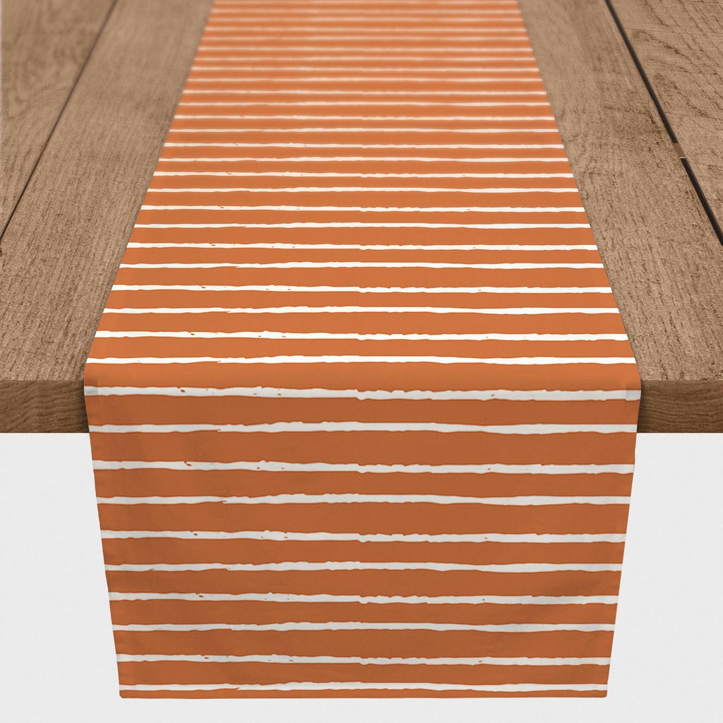 Poly 16x90 Runner Stripes Orange Products Sketch Twill Creative Table