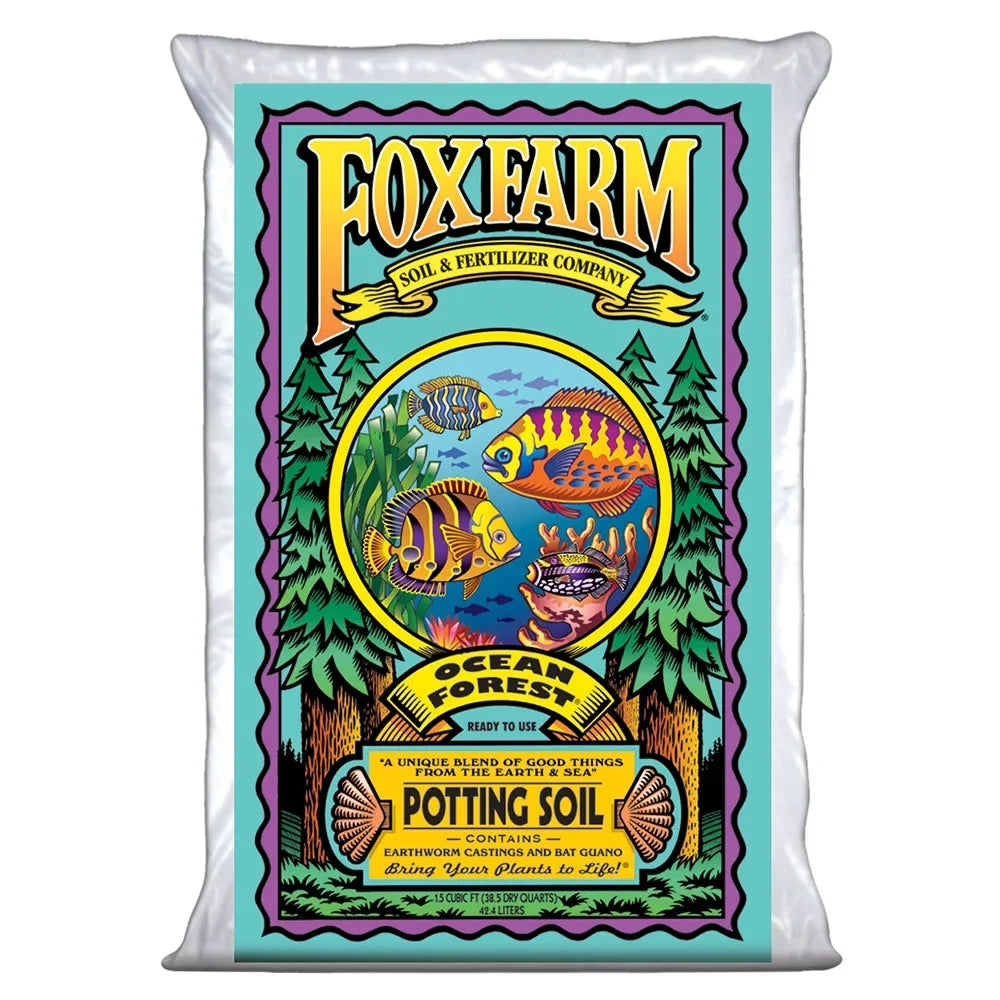 Potting 6.3-6.8 1.5 Pack Cubic pH, 9 Soil Foxfarm Feet, Forest Garden Ocean Bags