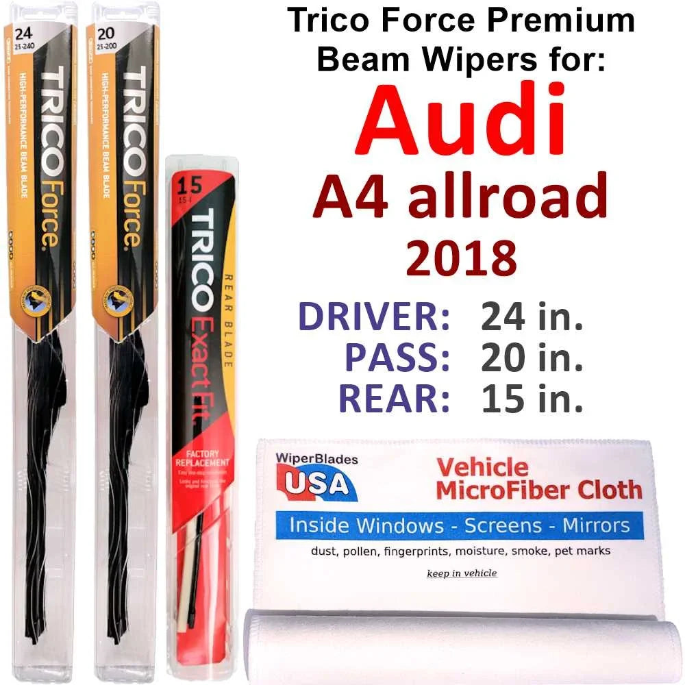 Beam Wiper A4 w/Rear allroad of Performance Wipers 2018 (Set 3) Audi