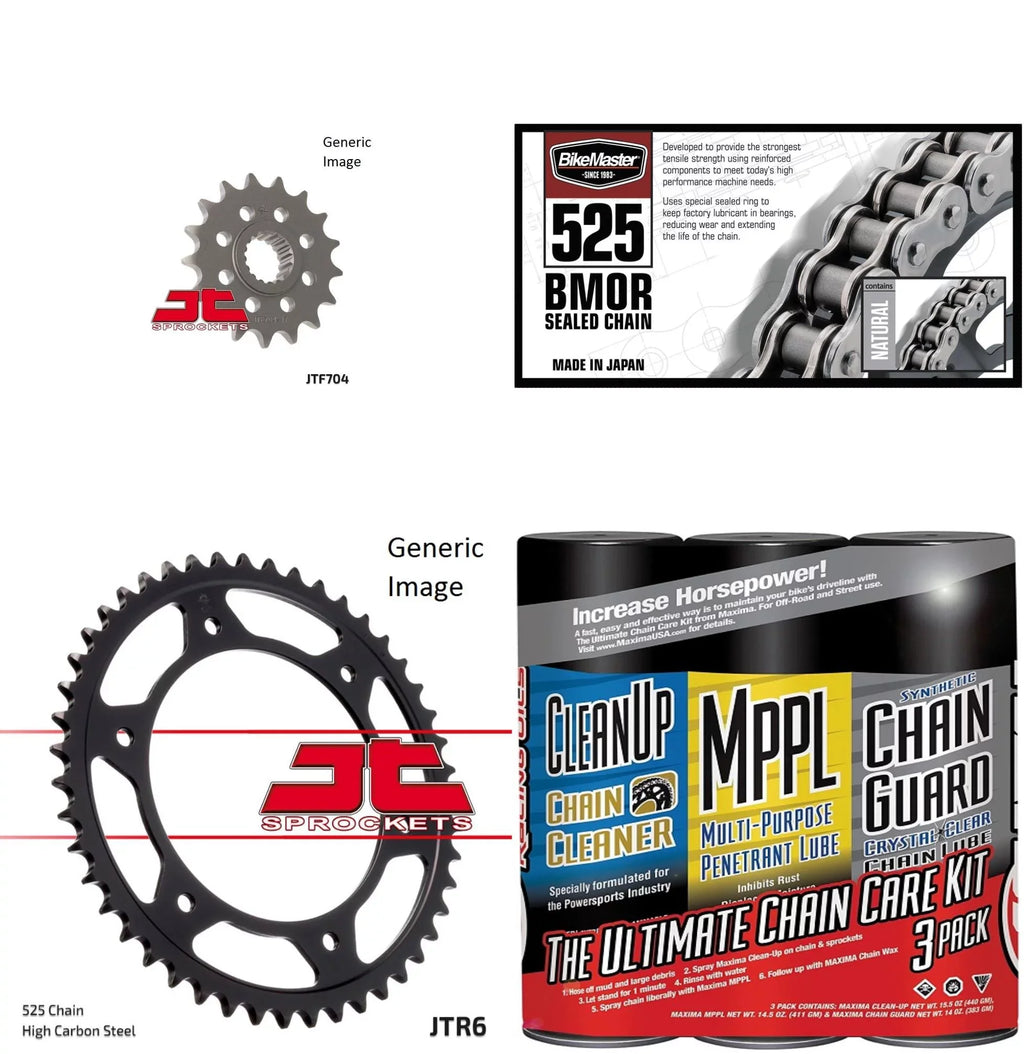 BMW Front BIKEMASTER JT Rear F800 2008-2013 with & Sprocket 525 for MAXIMA Street Wax, Kit Chain Natural Sealed GS BMOR