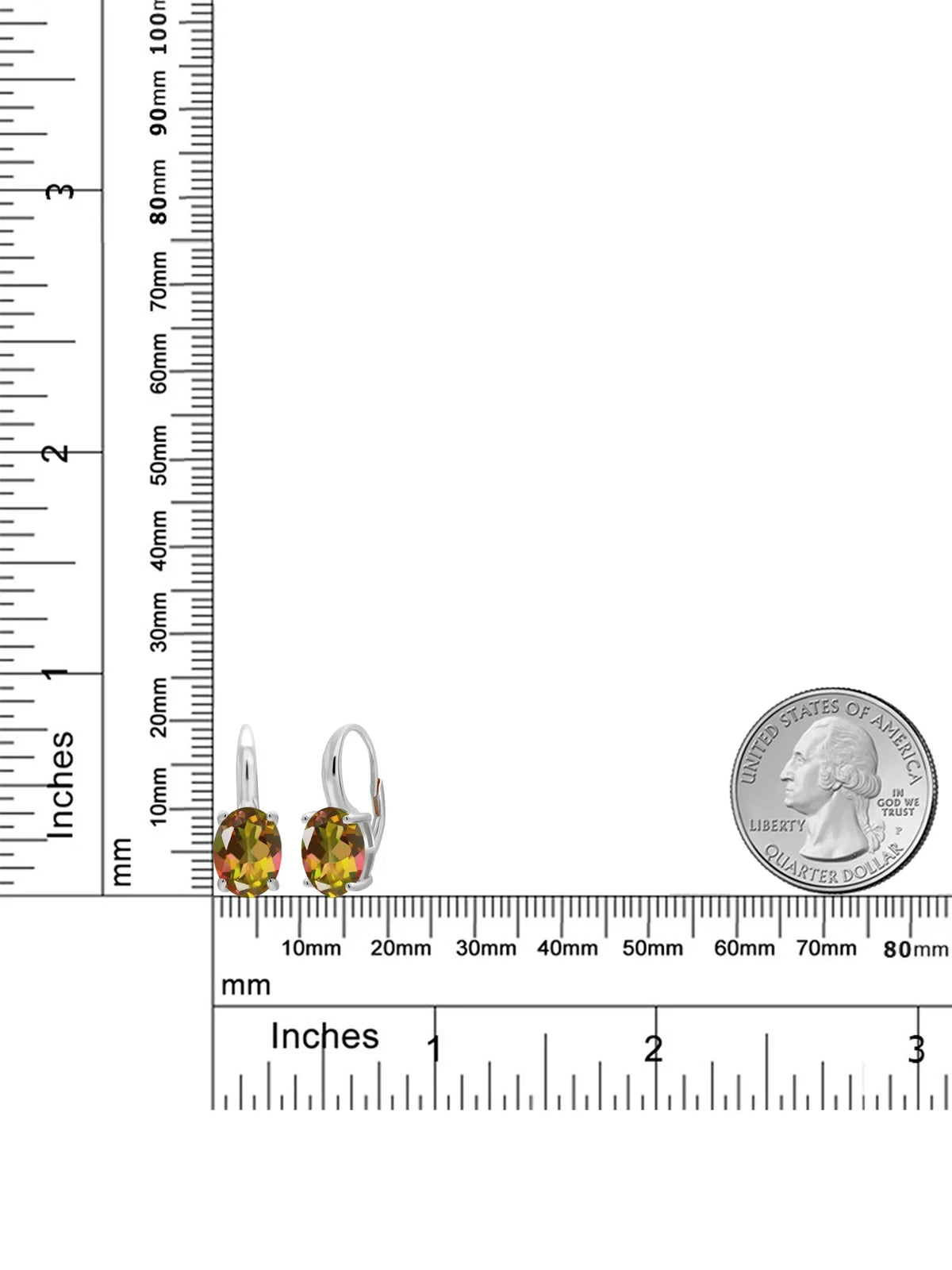 Ct Stone Mystic Gem Sterling King 925 Mango Oval Earrings Silver 9.00 Topaz