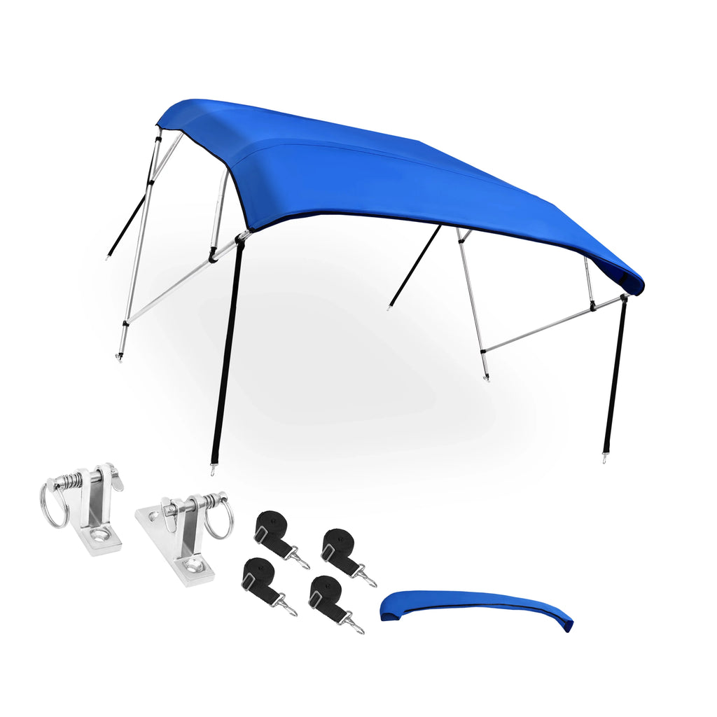 600D Steel 8"Lx54"Hx79"-84"W Hinges Top Bimini Deck Stainless Blue 4 Unique Bow Bargains