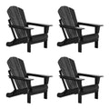 4), Black PLATINUM Folding Outdoor of Patio Classic EXTRA Adirondack (Set Poly Chairs