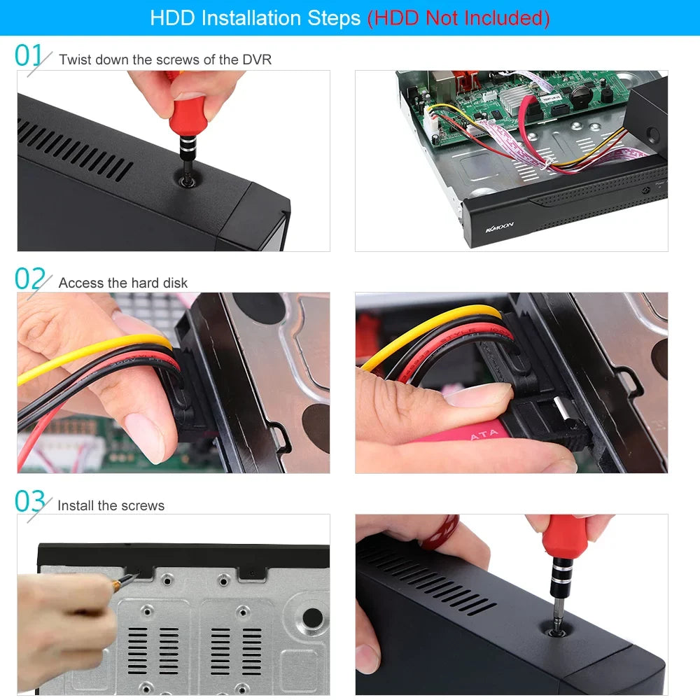 System office Full kit Home HDD) Remote for (NO Digital DVR Phone 4CH Monitoring DVR 1080P Recorder Plug Video KKmoon CCTV P2P AHDAnalogTVICVI/ Definition High