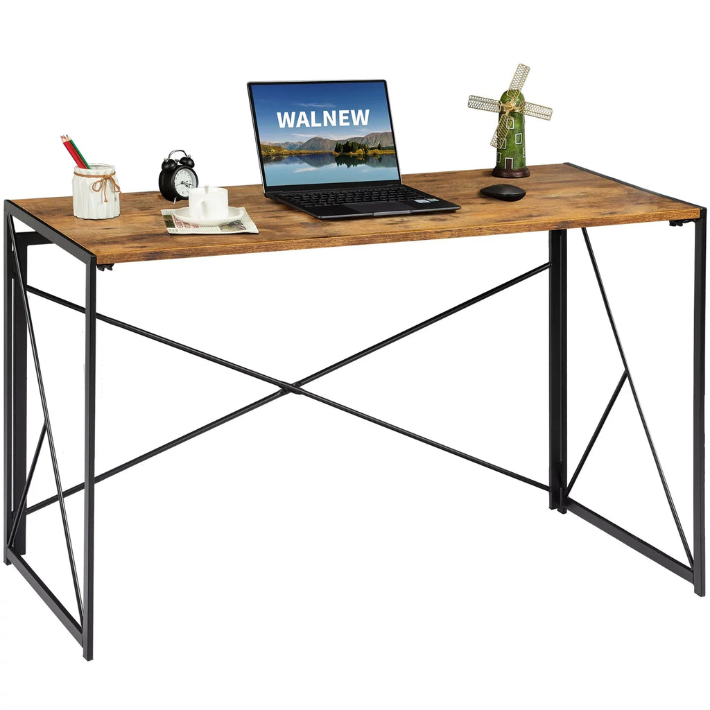 40 Writing inches Simple Lacoo Brown Study Desk Home Office Modern Desk,