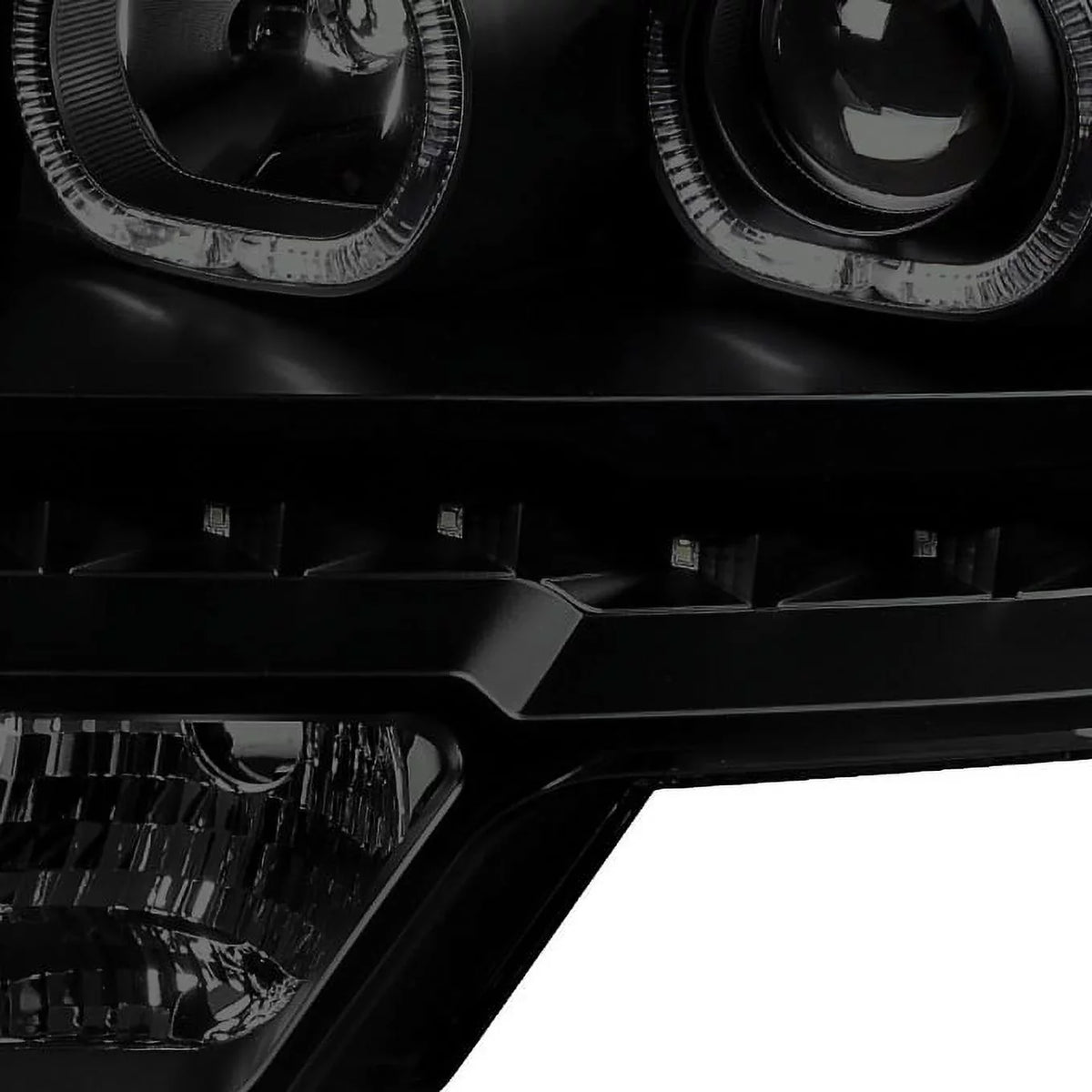 Tail Pickup F-150 Truck Set light For F150 [Dual Halo - Projector Headlights Ring] LED Black Smoked 09-14 + LED AKKON