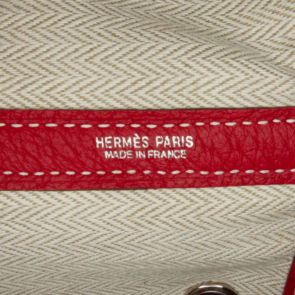 Leather Negonda Unisex Authenticated Garden Hermès Party Red (Good) Calf Pre-Owned Bag 36 Tote