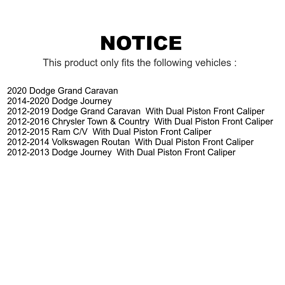 Routan & For Auto Front Ram Town Chrysler Kit Volkswagen C/V Rear Rotors Dodge Disc Transit Caravan Pads Country - Brake Semi-Metallic And Journey Grand K8F-100985