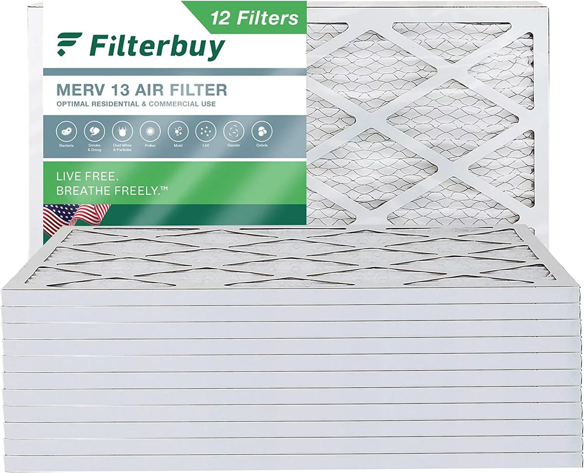 AC HVAC (12-Pack) Filterbuy 20x32x1 Furnace Pleated MERV 13 Filters Air