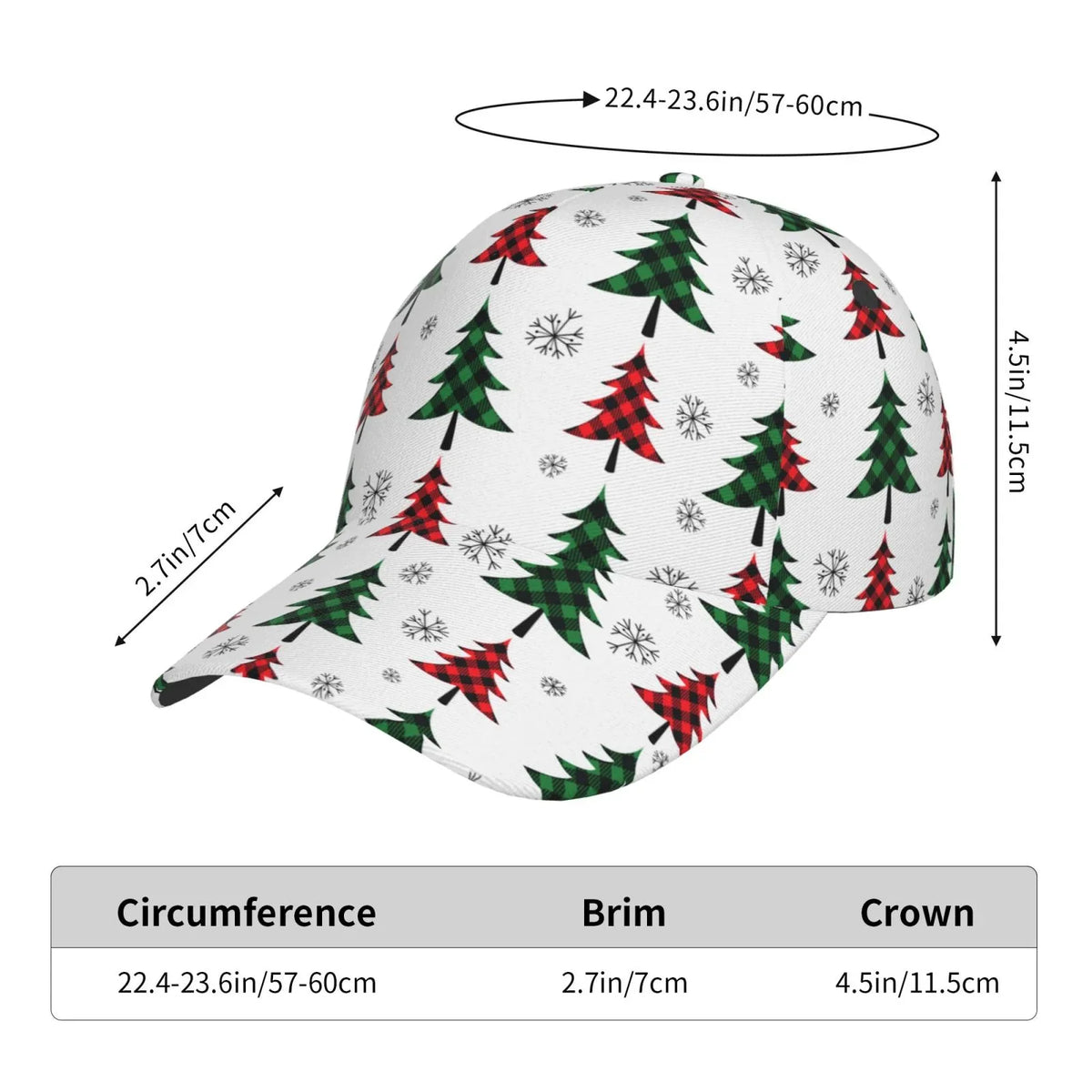 Baseball and Plaid Cap Outdoor All Workouts Seasons Adjustable Christmas Dad Activities Running Hat(Buffalo for Size Balery Trees)