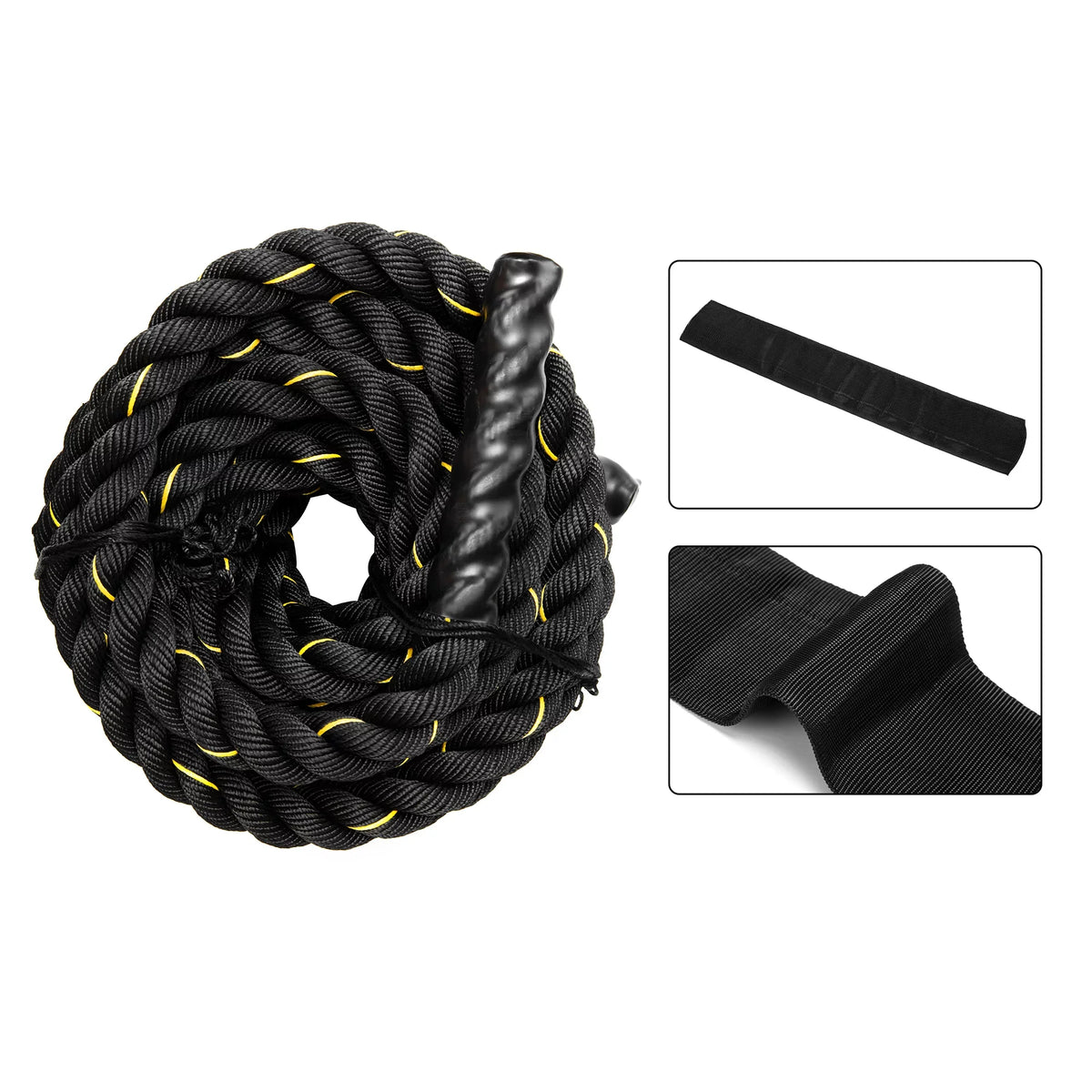 Power Strength Workout Training Conditioning Rope Battle Length Gym Combat Fitness 50Ft Ropes Exercise Undulation