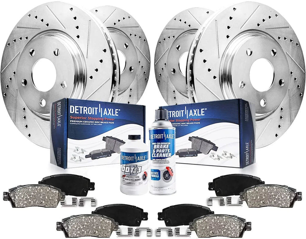 Disc Pads 12.64" 2016 Kit 2013 front 2012 2010-2017 Ceramic Axle Brakes Chevrolet Replacement: - Equinox Detroit Slotted & Drilled Rotor 2014 2011 Rotors for Front Brake Brake GMC 2015 Rear Terrain