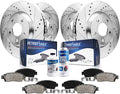 Disc Pads 12.64" 2016 Kit 2013 front 2012 2010-2017 Ceramic Axle Brakes Chevrolet Replacement: - Equinox Detroit Slotted & Drilled Rotor 2014 2011 Rotors for Front Brake Brake GMC 2015 Rear Terrain
