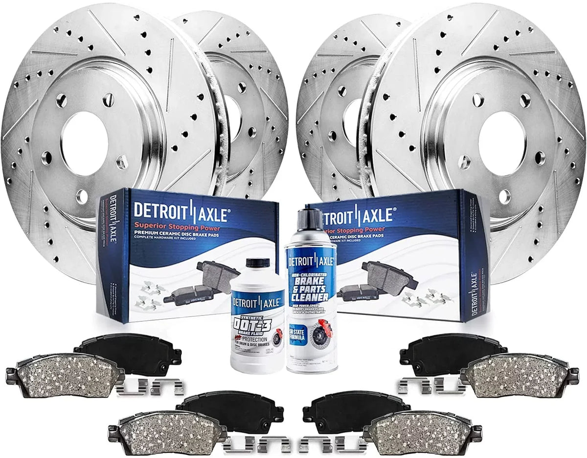 Disc Pads 12.64" 2016 Kit 2013 front 2012 2010-2017 Ceramic Axle Brakes Chevrolet Replacement: - Equinox Detroit Slotted & Drilled Rotor 2014 2011 Rotors for Front Brake Brake GMC 2015 Rear Terrain