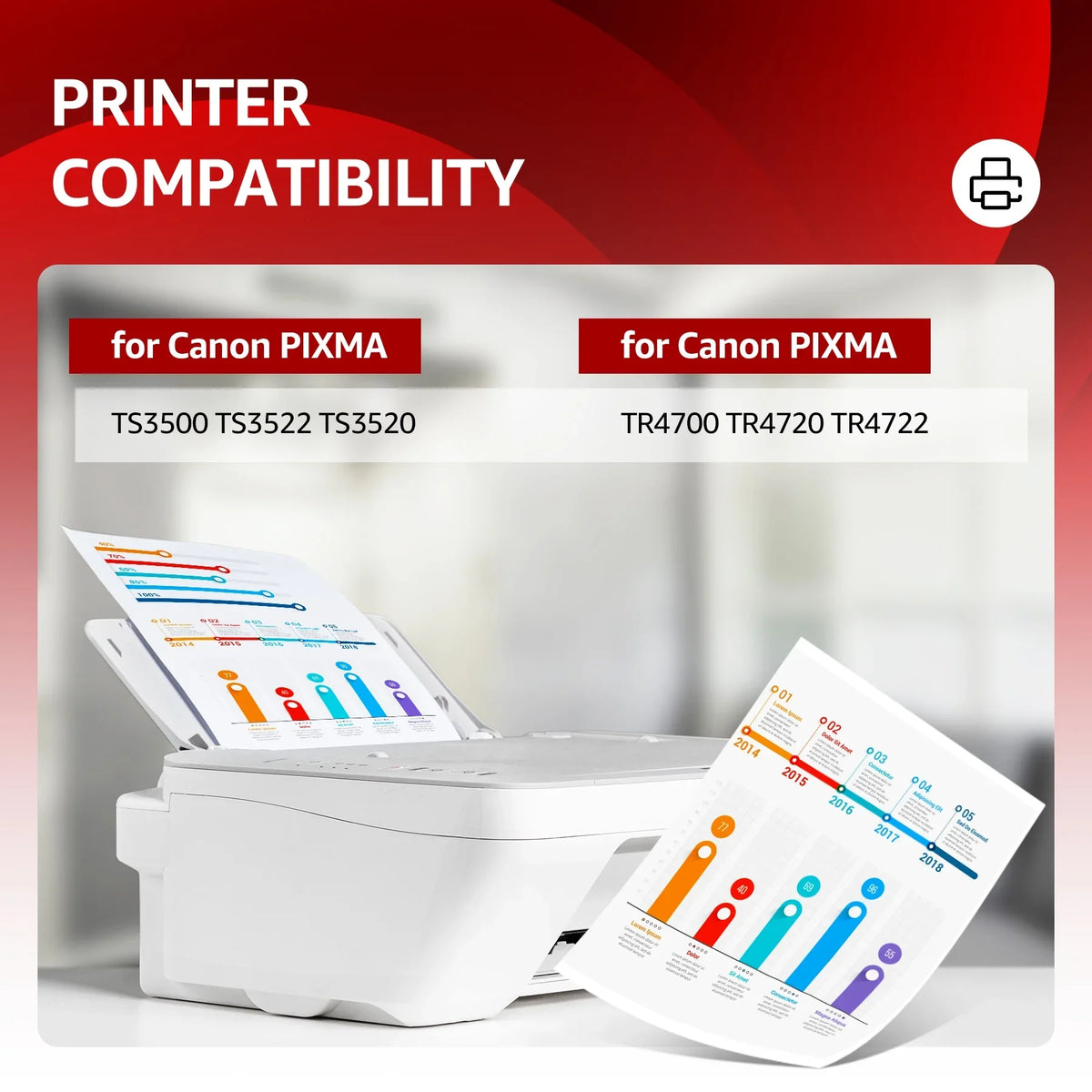 TR4720 and 2 Color, Ink TR4700 Replacement and PIXMA 275XL TS3522 275 for 276 Ink Cartridges Canon for Printers(Black TS3500 TS3520 Pack)