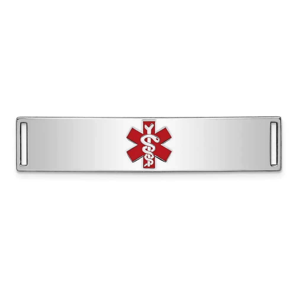 Plate Women(L- Bracelet for 43mm) 11inch, Silver inch Auriga for Id 925 Medical W- Sterling