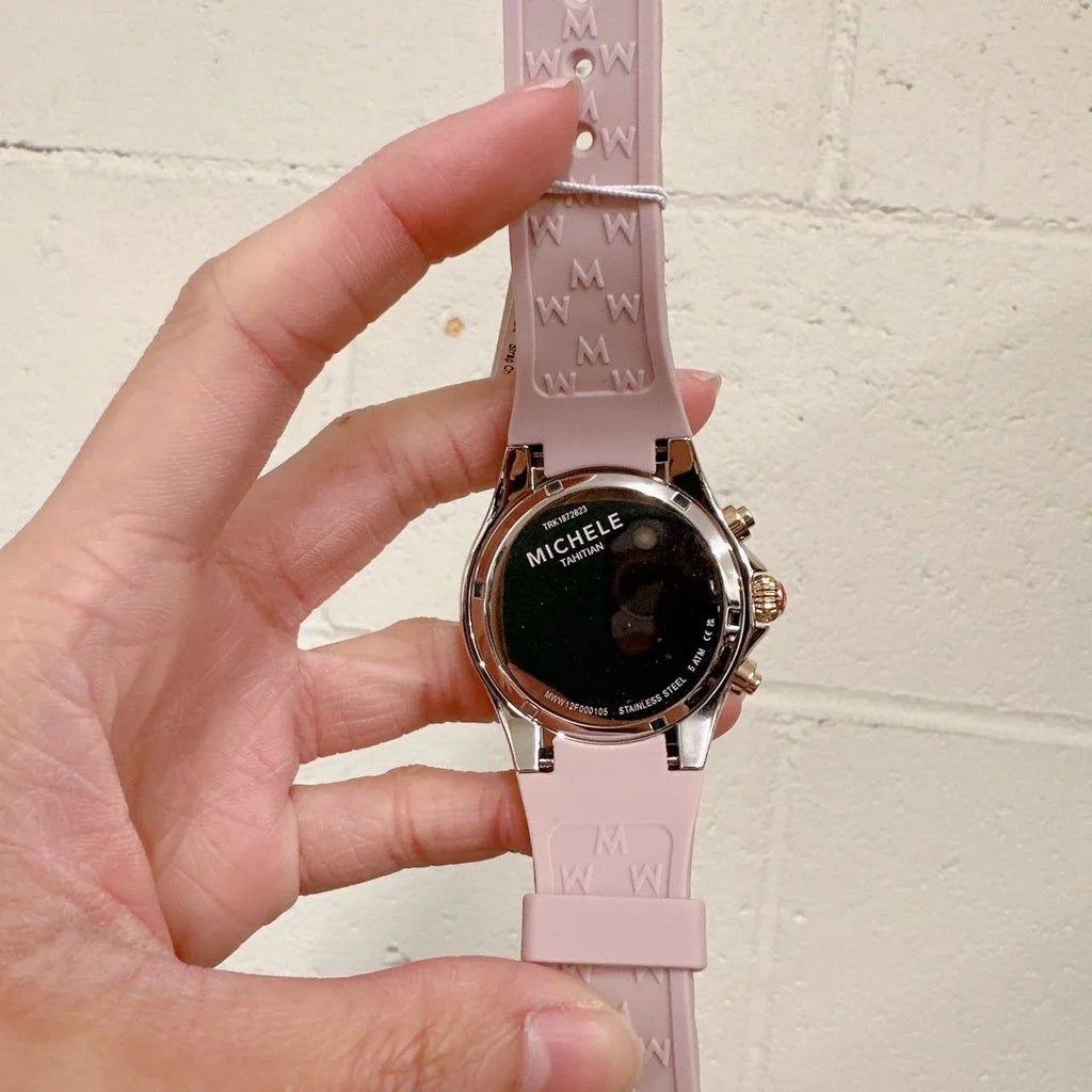 Silver Gold Michele Watch Bean Jelly Tone MWW12F000105 Two Tahitian Pink