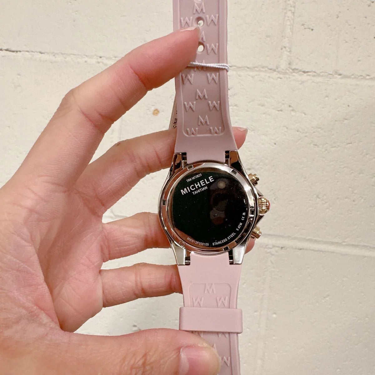 Silver Gold Michele Watch Bean Jelly Tone MWW12F000105 Two Tahitian Pink
