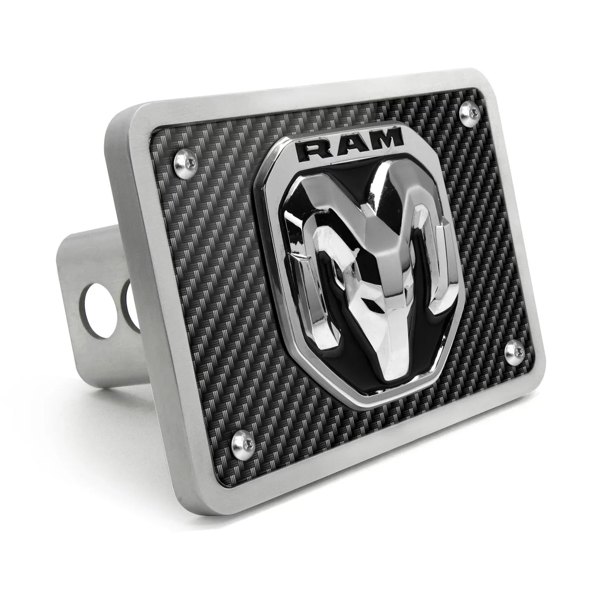 3D 2019 Cover Aluminum Look on inch Carbon Tow Logo Hitch RAM Fiber 2 Billet