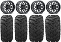 Krank Reptile Tires 27" Kawasaki Black Mule Pro Wheels 14" Raceline FXT