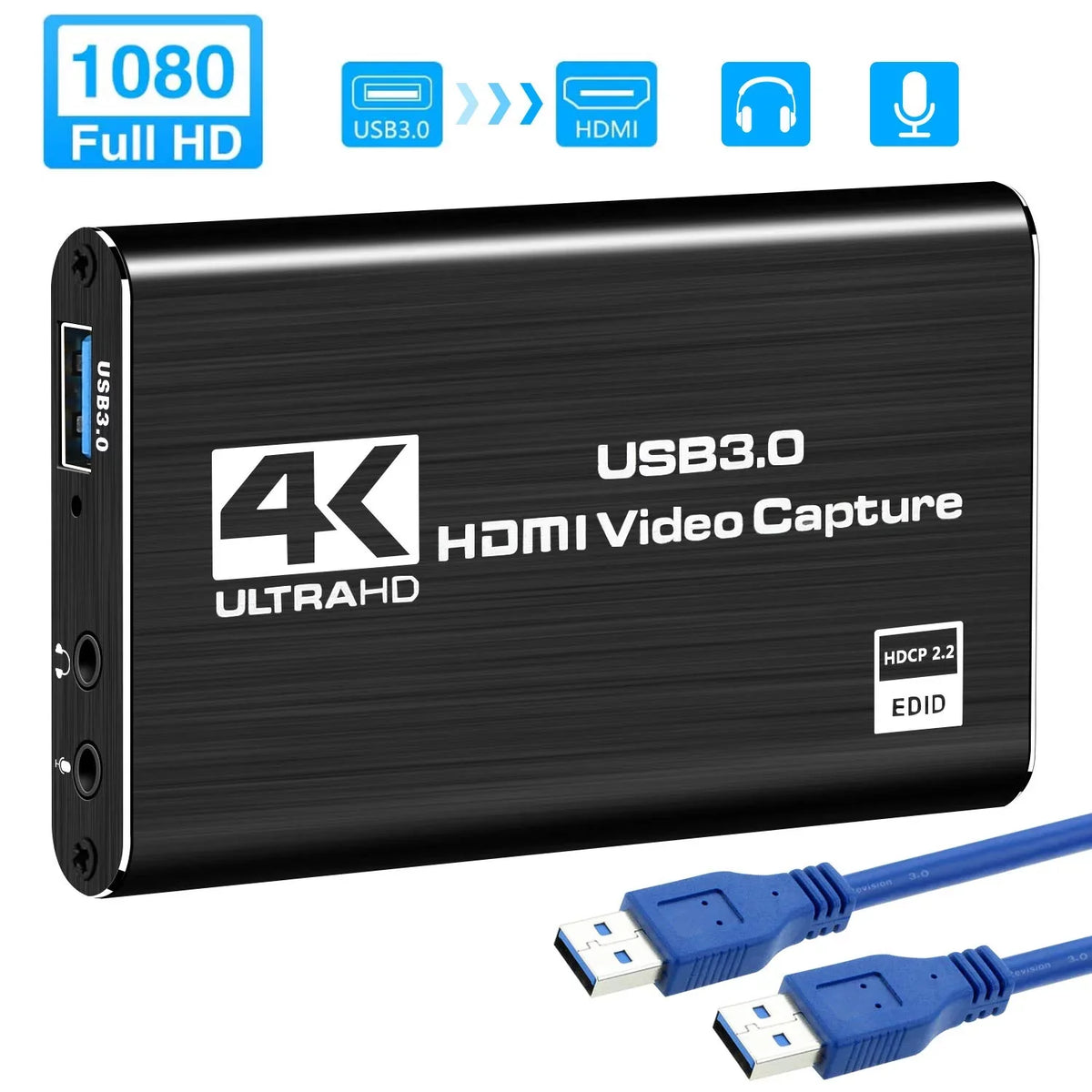 and ANSTEN Use Game OBS for Recording One Xbox System Capture PS4 60HZ to Card, Game Linux X HDMI Twitch USB3.0 Streaming Device YouTube Support Capture OS Video Windows 4K