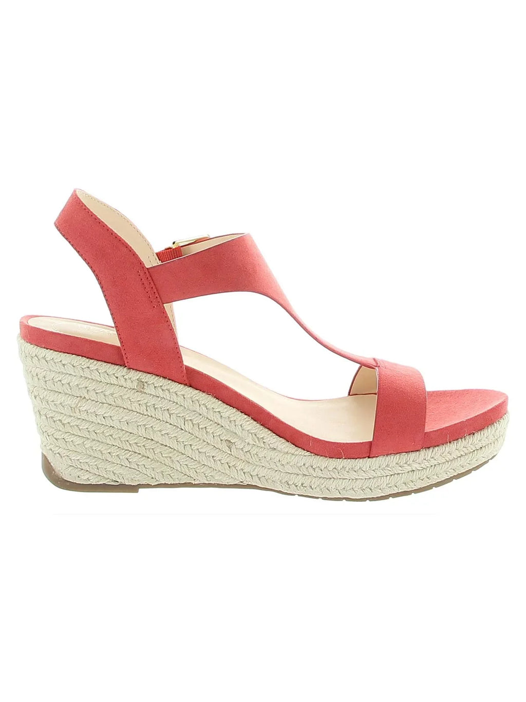 0.5" M Buckle Comfort Round COLE Moisture Espadrille T-Strap Toe Coral Padded Womens 6.5 Platform Shoes KENNETH Card Wicking Wedge REACTION Breathable