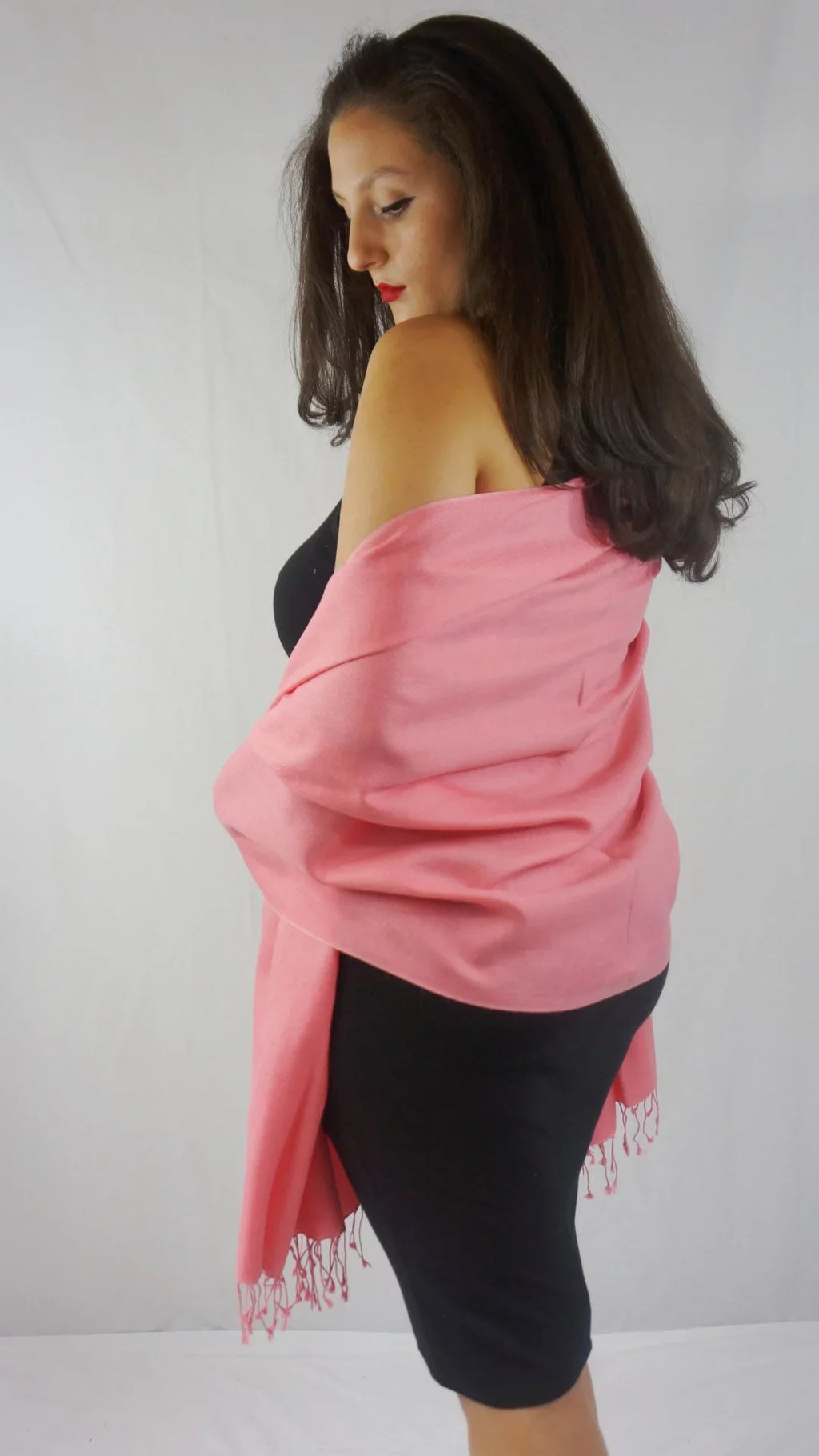 Scarf/Wool/Silk Scarf/Scarves/Shawl/Shawls/Stole/Wrap/Pashmina Coral) (Light Shawl/Cashmere/Cashmere Scarf/Pashmina