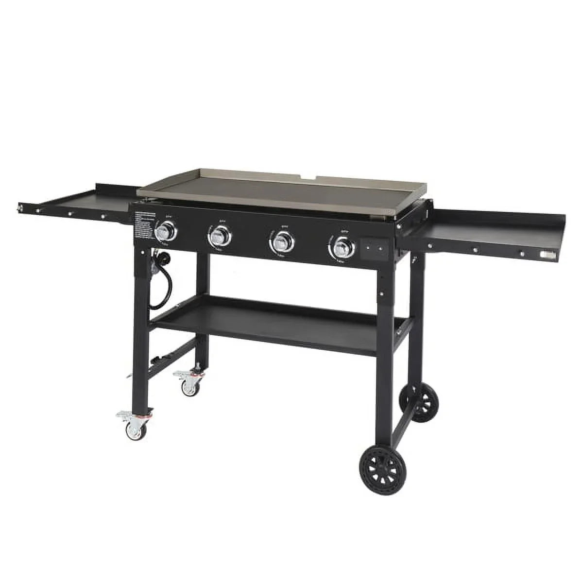 Garden Rack, Barbecue Picnic Propane Outdoor Steel & for Gas 4-Burner Cooking Side BBQ SYTHERS Foldable Grill Grill Stainless Patio with Spice Shelves Backyard
