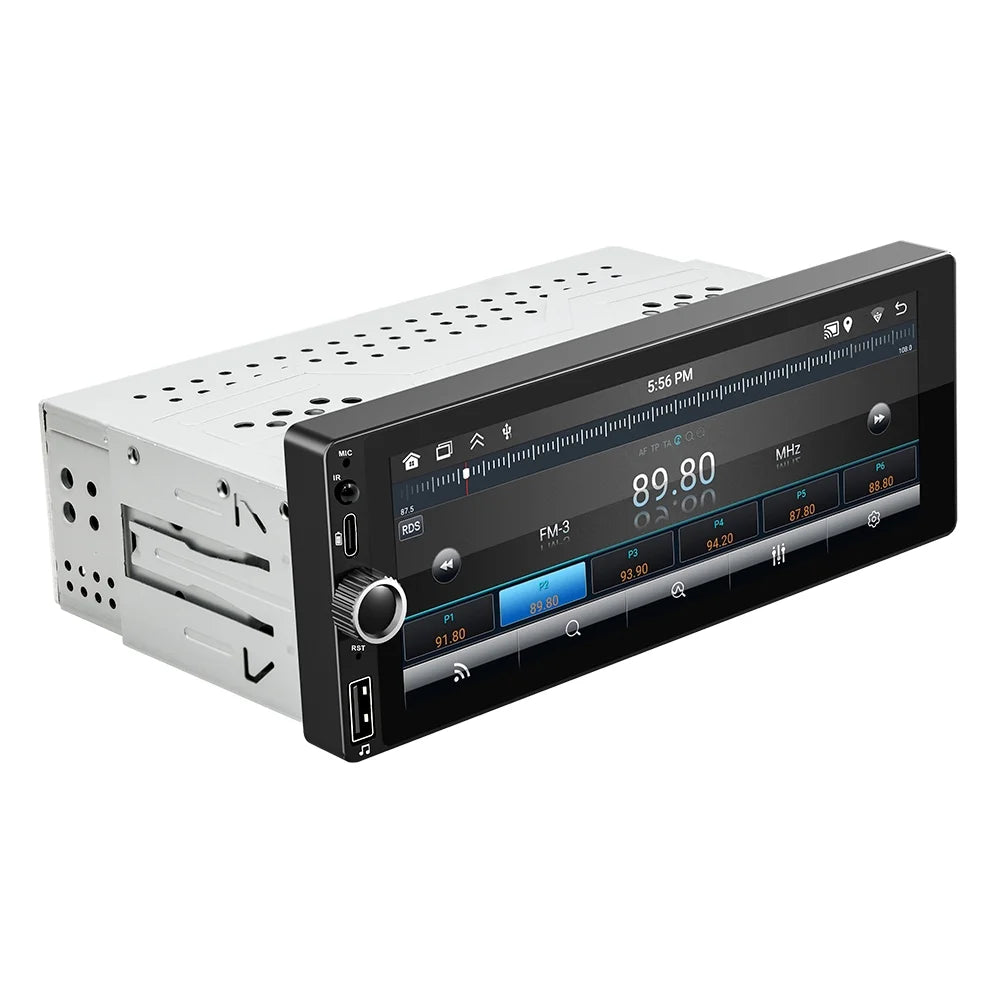 Car Stereo 6.86 Navigation Auto Inch Wheel and with 13 Single-Din GPS WiFi/BT Link, - Control Connection, Image, Android Radio, Android Touchscreen, Phone Steering Mirror RDS Reverse Support,