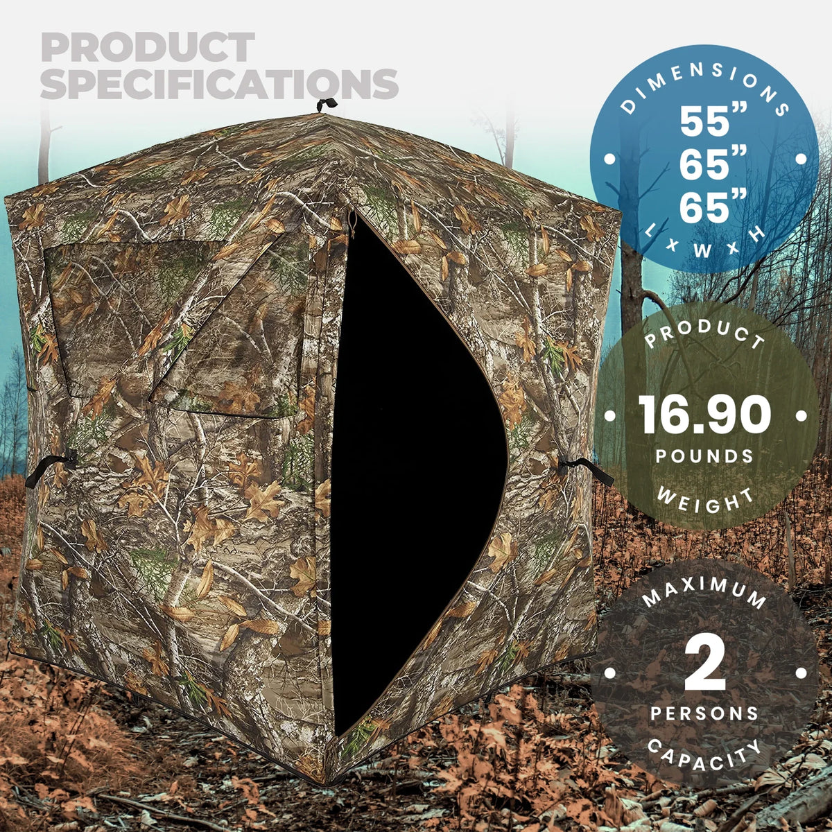 Ameristep Care Person Realtree Taker Blind, Hunting Ground Pop up 2