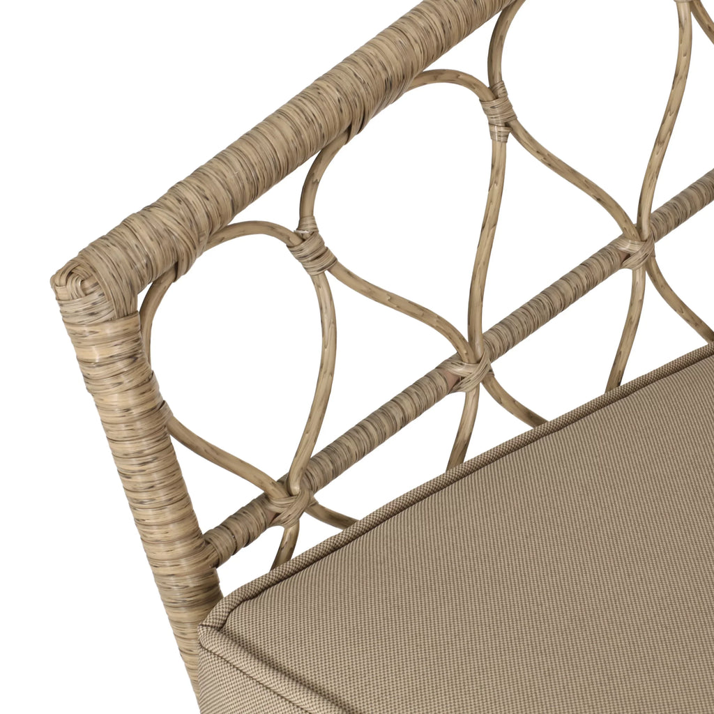 with Montserrat Brown Outdoor Wicker Seater 4 Cushions, Light and Set Beige Chat