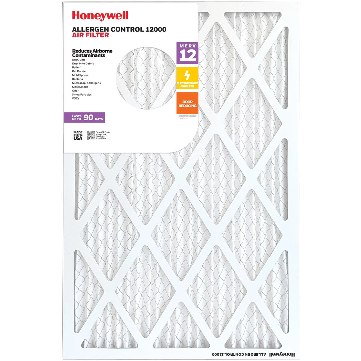 12x20x1 12 Furnace MERV Filter HVAC Air Pleated Honeywell -12 Pack