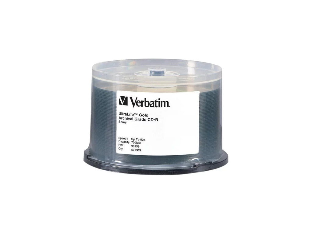 700MB Verbatim 96159 UltraLife Spindle Model 50 Grade CD-R Gold Archival 52X Disc Packs