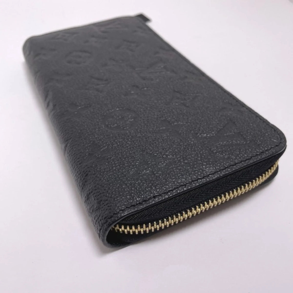 Vuitton M61864 Louis Round Long Monogram Wallet LV (Good) Noir VUITTON Zipper Empreinte LOUIS Zippy Pre-Owned