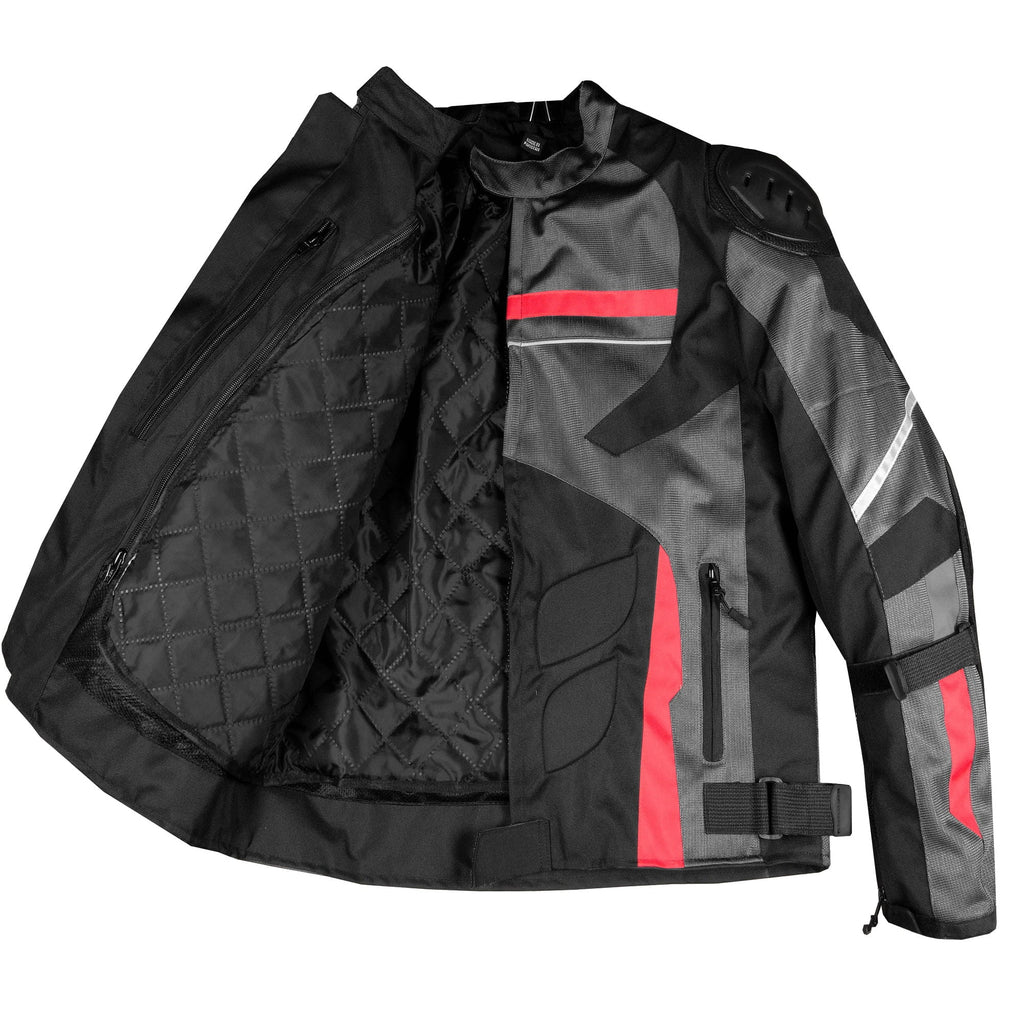 Jacket Biker Waterproof Armor Men AirTrek Mesh Rain Motorcycle Grey L Touring