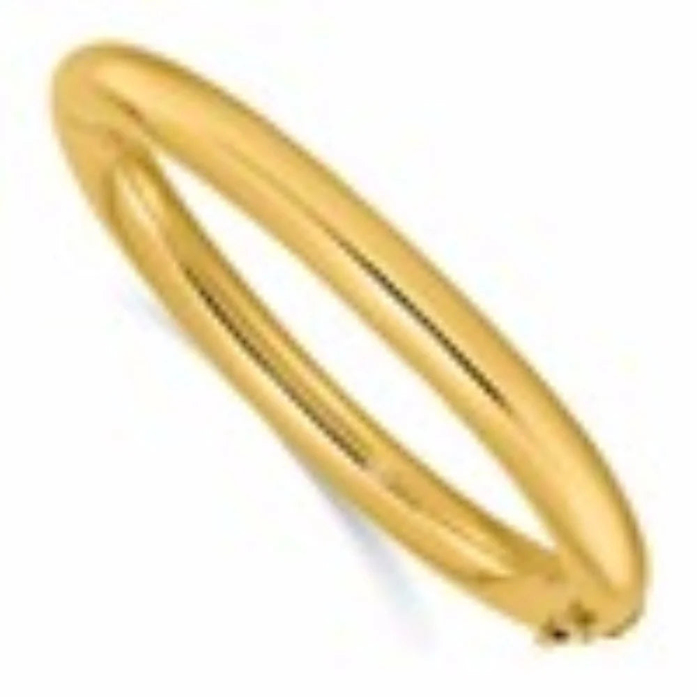 Hinged Gold Men Bangle Polished for Yellow 8mm 14k Auriga