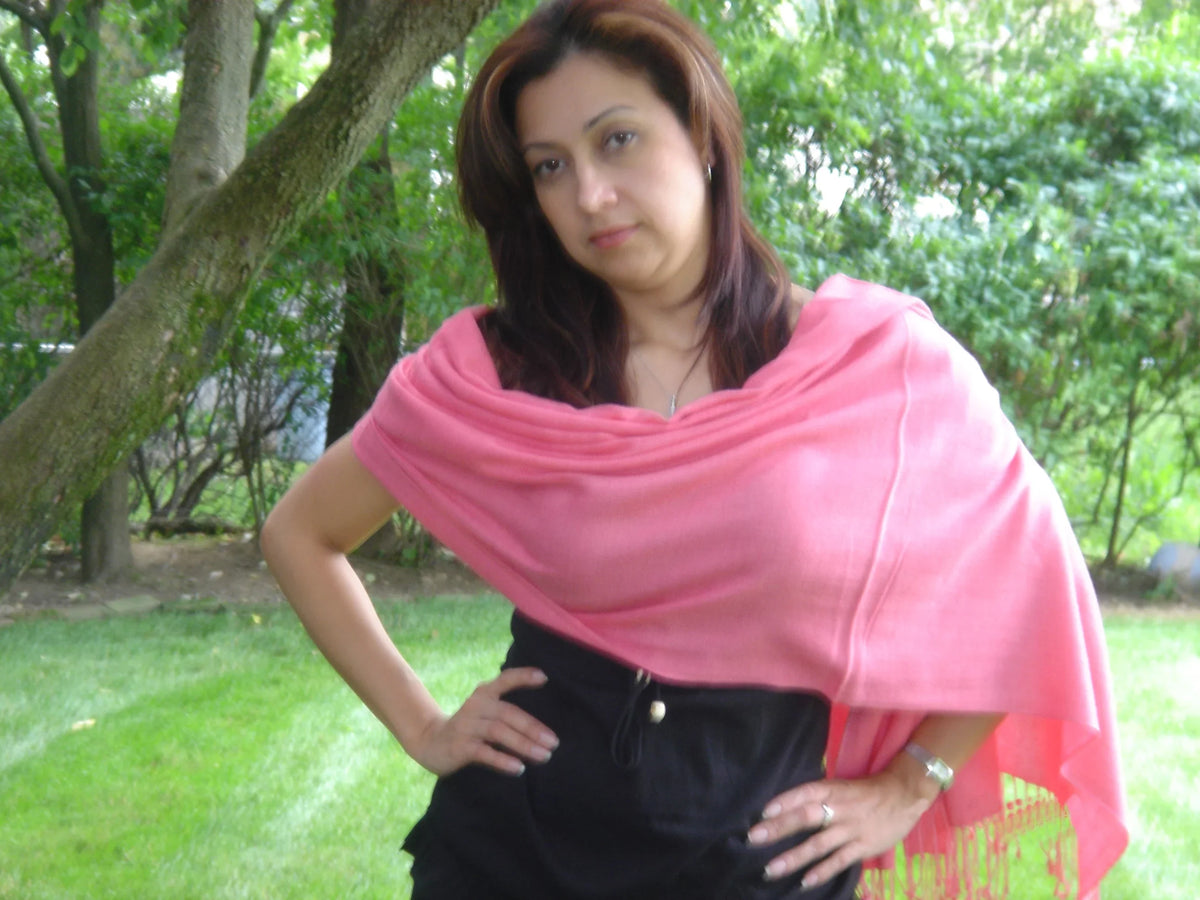 Scarf/Wool/Silk Scarf/Scarves/Shawl/Shawls/Stole/Wrap/Pashmina Coral) (Light Shawl/Cashmere/Cashmere Scarf/Pashmina