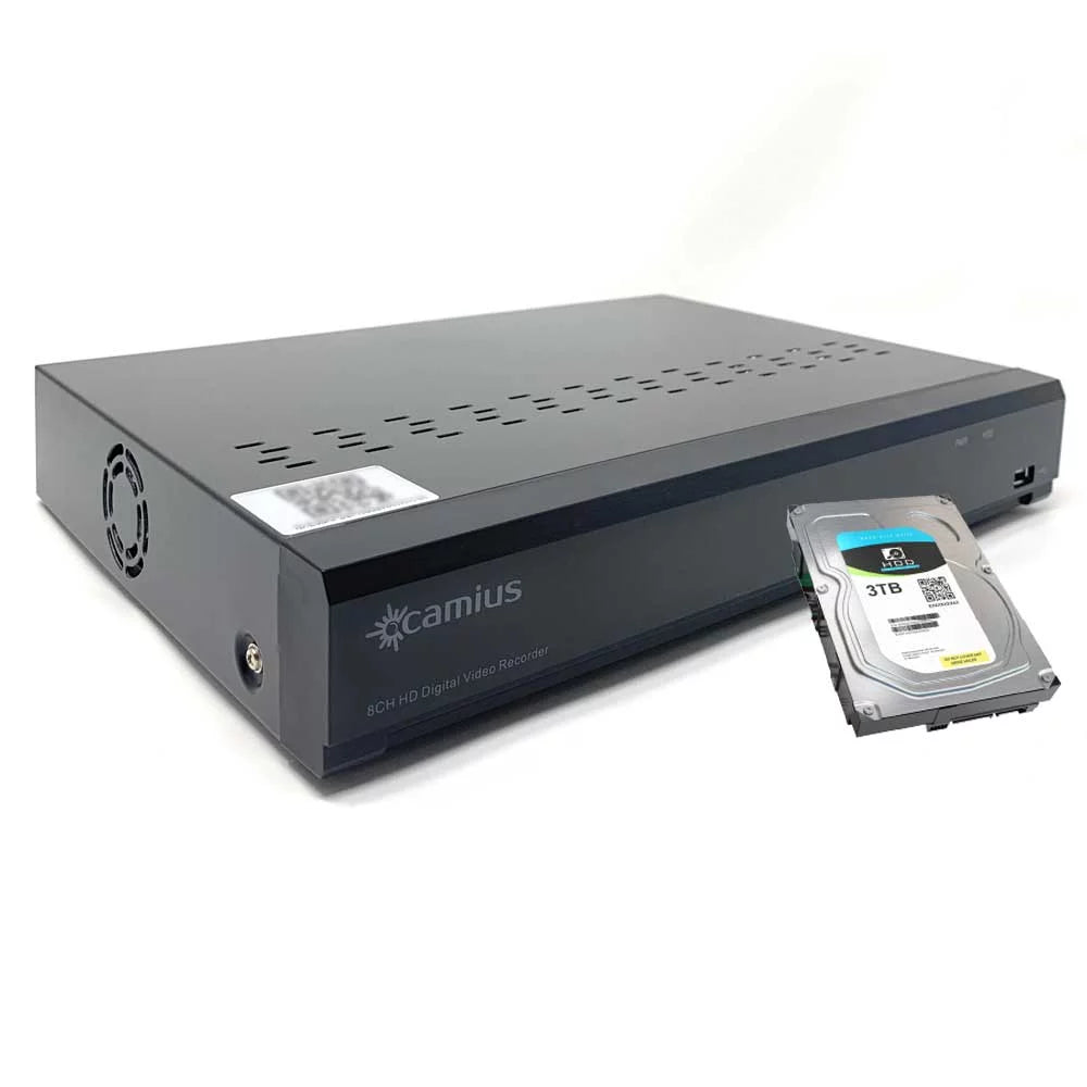8 Drive recorder DVR 3TB, DVR) for 4K IP CCTV 8 with Channel DVR cameras Hybrid security and (only Hard Camius 4 analog