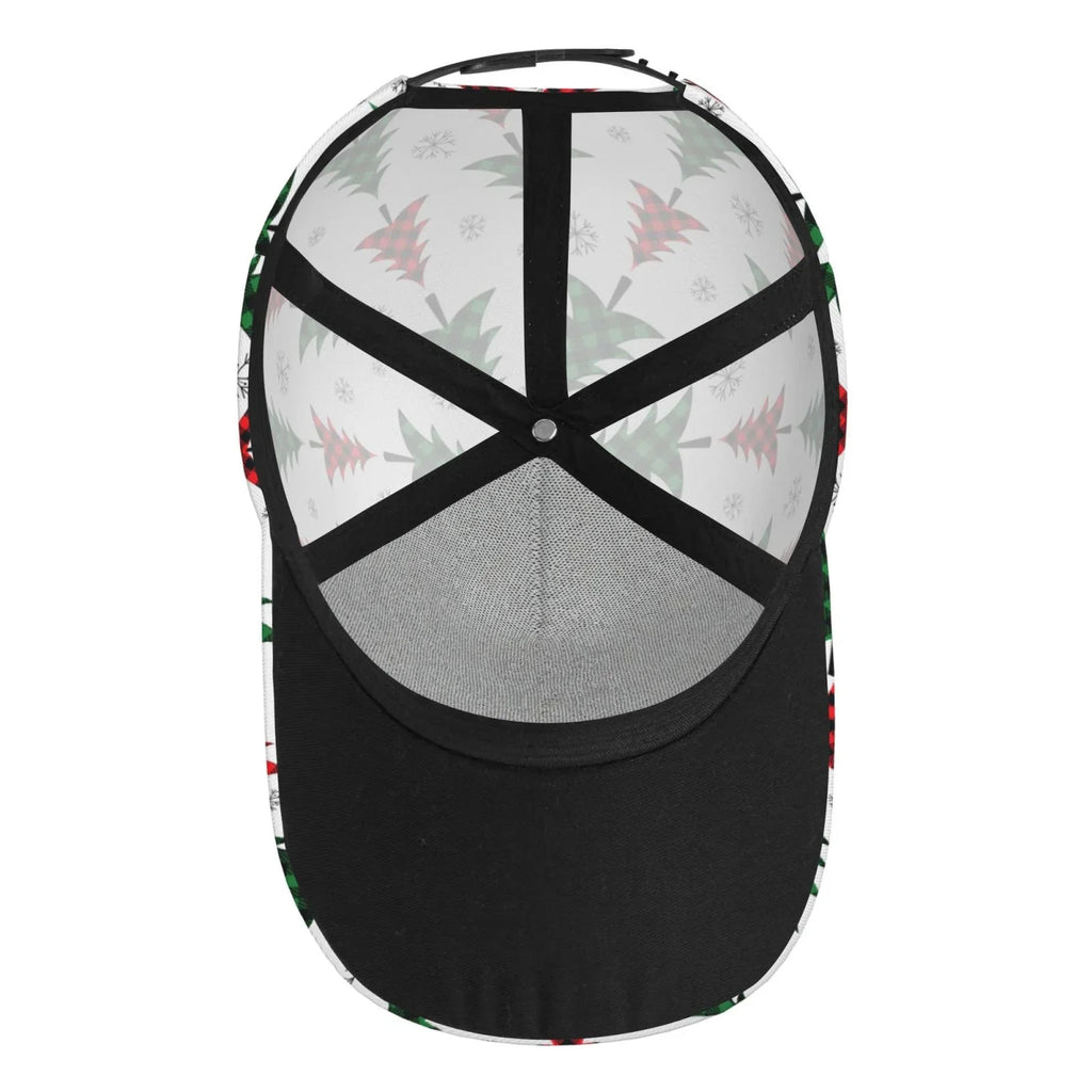 Baseball and Plaid Cap Outdoor All Workouts Seasons Adjustable Christmas Dad Activities Running Hat(Buffalo for Size Balery Trees)