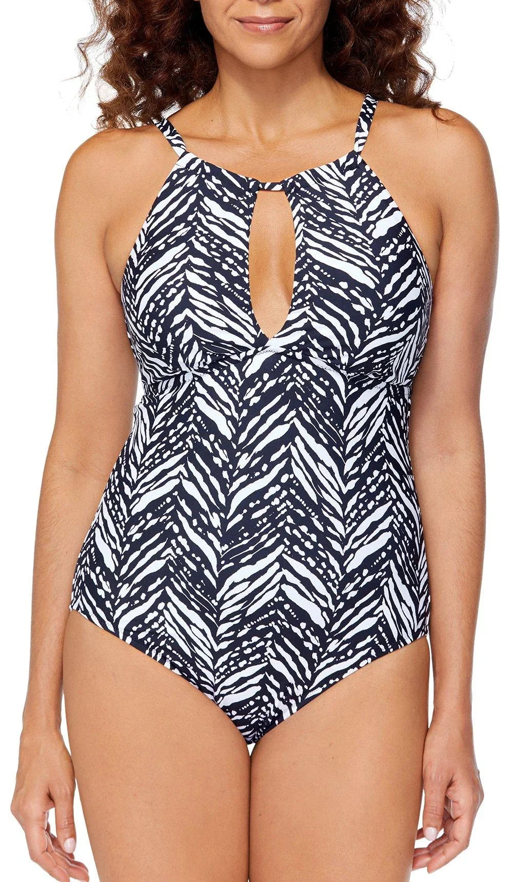Swimsuit 6 Womens One Piece Leilani Kalahari Poolside Black/white