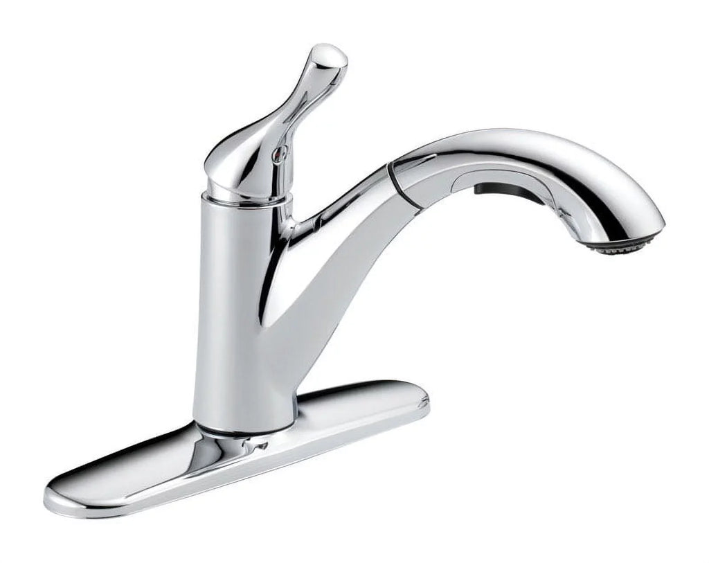 Chrome Kitchen One Pull Grant Delta Handle Out Faucet