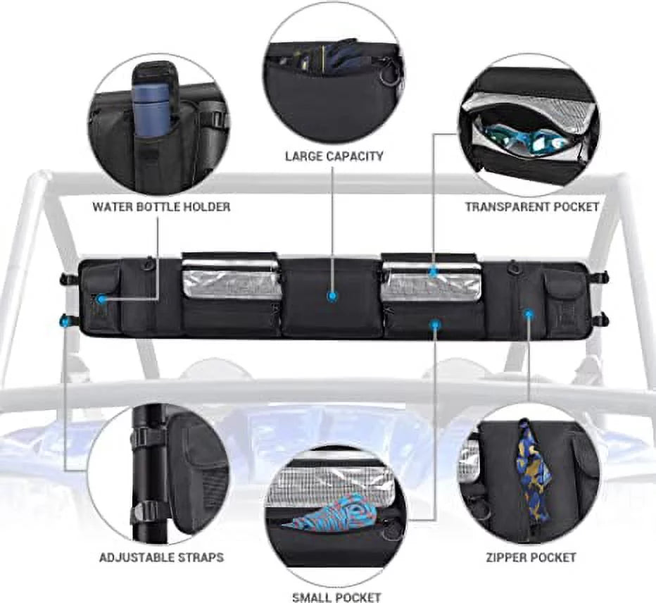 Kawasaki Black Most Storage Full Tools Polaris, UTVs Organizer, and Cage MICTUNING Solution Bag Bags, Cargo UTV Roll Yamaha Rear for UTVs, Size Storage Gear