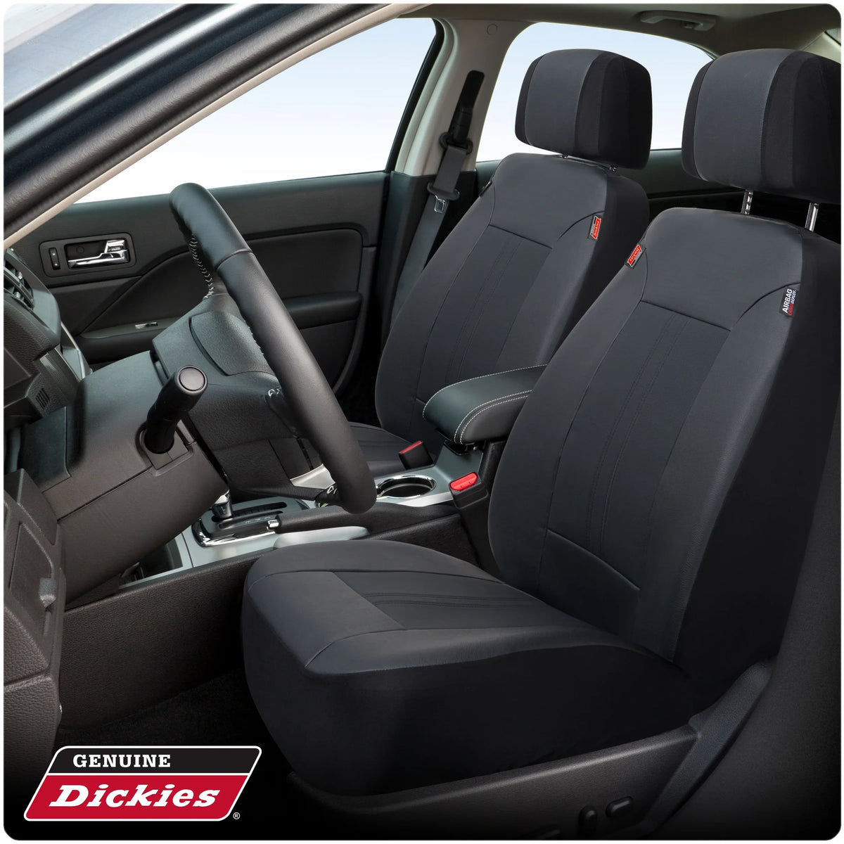 43645WDI 3-Piece Black Covers, Car Dickies Petersen Seat Leather Vegan Genuine