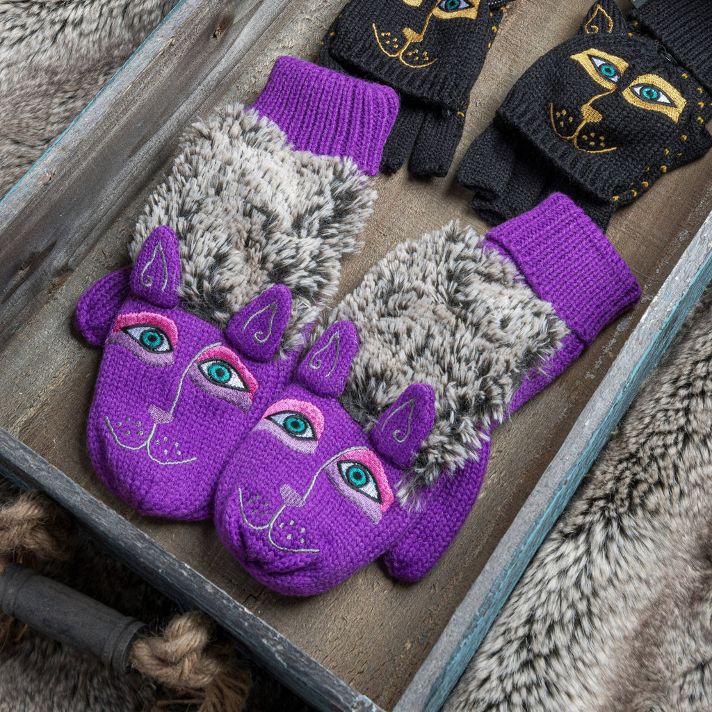 Purple Dog Fuzzy Laurel Mittens Burch