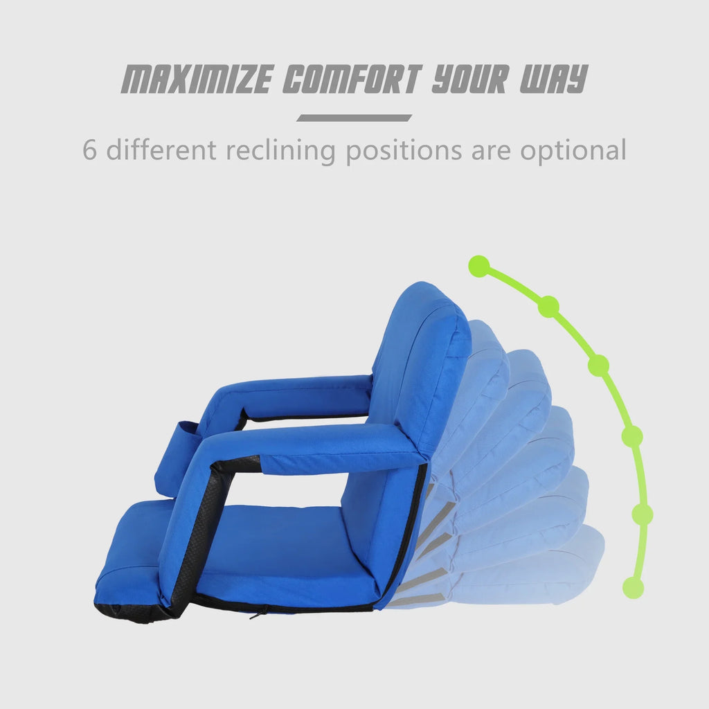 Bleacher, Stadium Padded Blue HomGarden Cushion Seat Portable Chair Folding