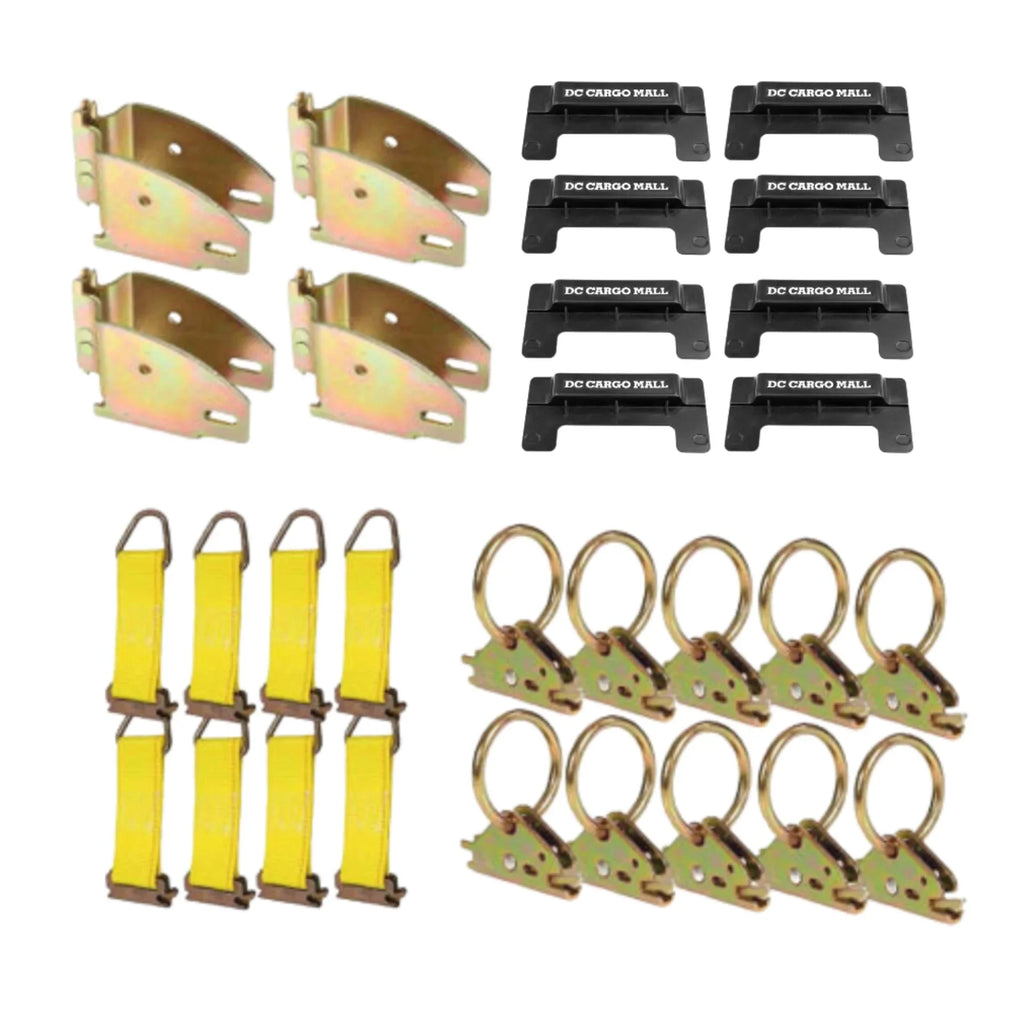 Accessories Docks, TieOffs. Warehouses, Wood NOT Trucks, 10 Boats. 8 Bundle E-track TieDown Kit: Ideal Beam End 4 Rings, Sockets, for Trailers, included.""" Caps, O TieDown 8 """E-Track Rope