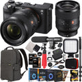 35mm FE Microphone Sony Body Backpack G + Sony and ILCE7C/B Camera LED SEL35F14GM a7C + + Master Photography F1.4 Frame Bundle Accessories Case Full Gear Black Mirrorless with GM Monopod + Lens Deco